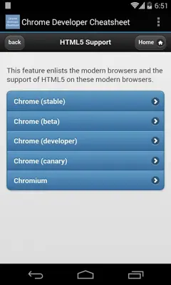 Chrome Developer Cheatsheet android App screenshot 1