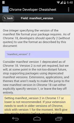 Chrome Developer Cheatsheet android App screenshot 2