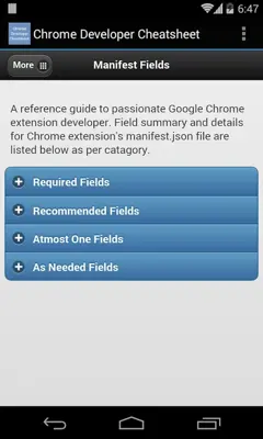 Chrome Developer Cheatsheet android App screenshot 4